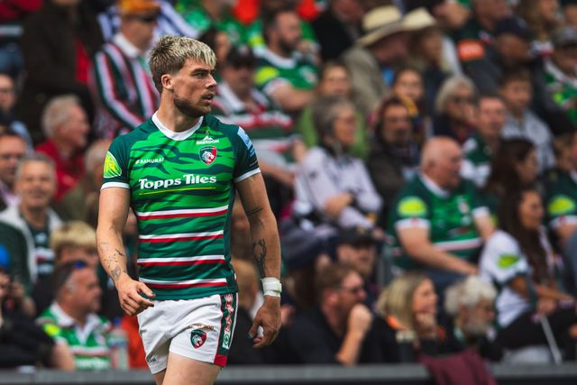 Ollie Hassell-Collins of Leicester Tigers during the Gallagher Premiership Play-off Semi-final Leicester Tigers vs Sale Sharks at Mattioli Woods Welford Road Stadium, Leicester, United Kingdom, 7th June 2025

(Photo by Craig Evans/News Images)