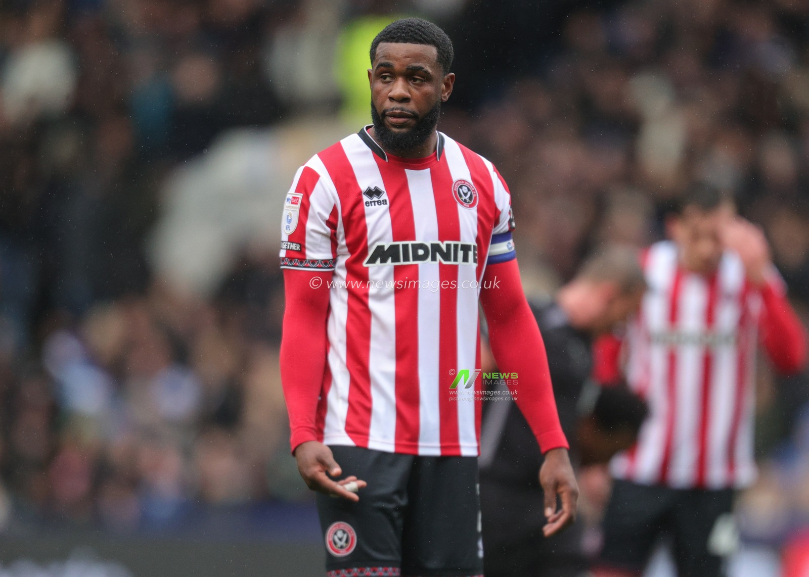 Japhet Tanganga of Sheffield United during the Sky Bet Championship match Sheffield Wednesday vs Sheffield United at Hillsborough, Sheffield, United Kingdom, 23rd November 2025

(Photo by Richard Bierton/News Images)

*** GER AUT SUI OUT ***