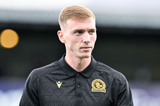 Hayden Carter of Blackburn Rovers inspects the pitch ahead of the Pre-season friendly match Stockport County vs Blackburn Rovers at Edgeley Park Stadium, Stockport, United Kingdom, 2nd August 2024

(Photo by Cody Froggatt/News Images)