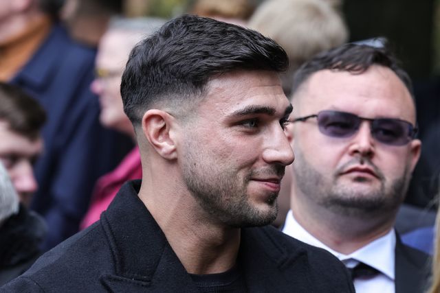 Tommy Fury arrives during Ricky Hatton' Funeral at Manchester Cathedral, Manchester, United Kingdom, 10th October 2025

(Photo by Mark Cosgrove/News Images)