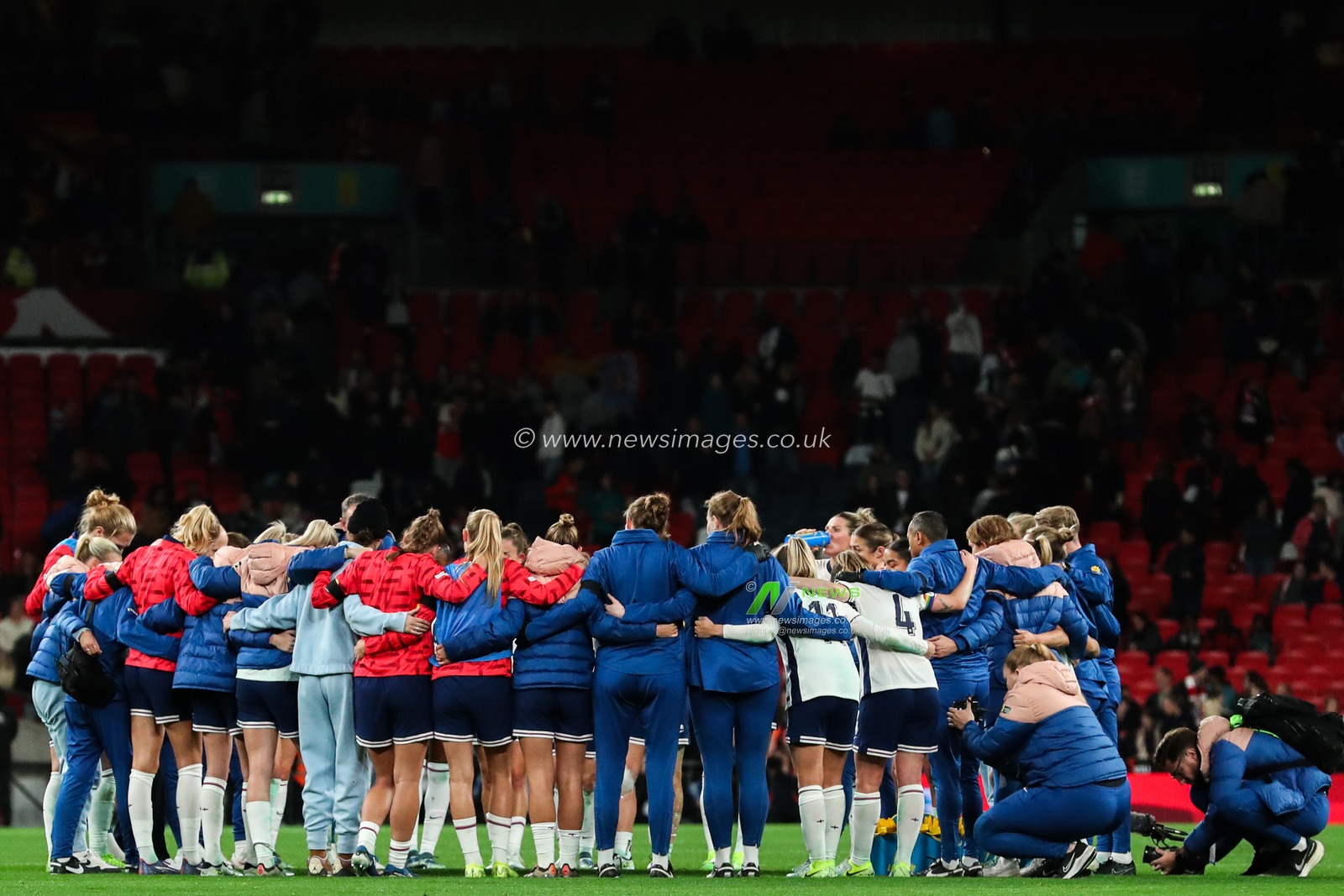 England players form a huddle after the International Friendly match England Women vs Germany Women at Wembley Stadium, London, United Kingdom, 25th October 2024

(Photo by Izzy Poles/News Images)