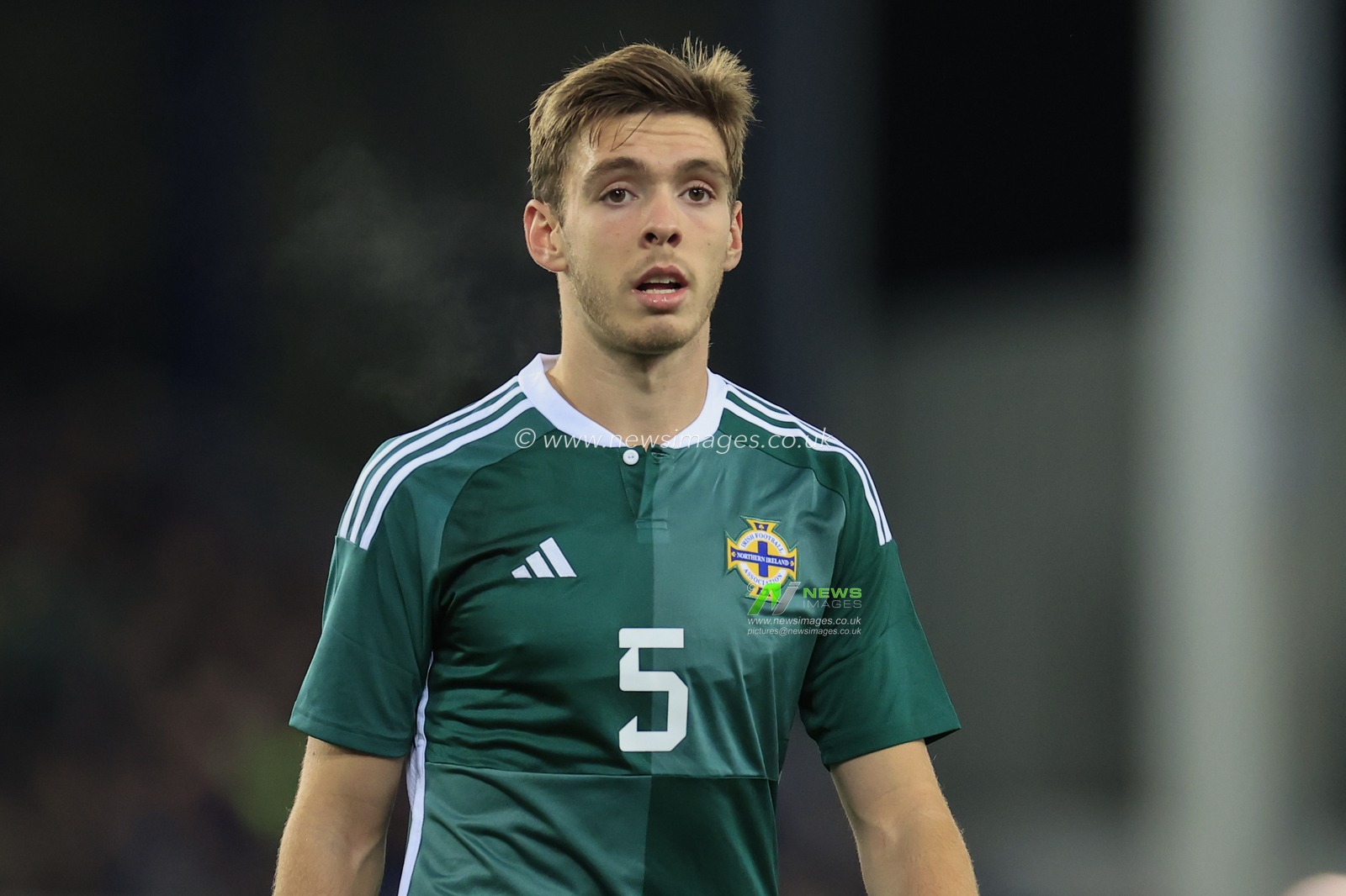 Ruairi McConville #5  of Northern Ireland U21 during the UEFA Euro U21 Qualifiers match England U21 vs Northern Ireland U21 at Goodison Park, Liverpool, United Kingdom, 21st November 2023

(Photo by Conor Molloy/News Images)