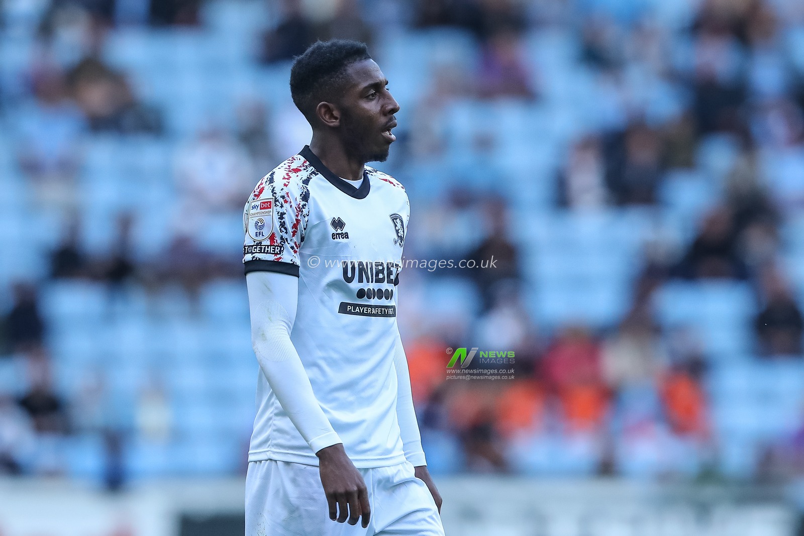 Isaiah Jones #2 of Middlesbrough during the Sky Bet Championship match Coventry City vs Middlesbrough at Coventry Building Society Arena, Coventry, United Kingdom, 1st October 2022

(Photo by Gareth Evans/News Images)