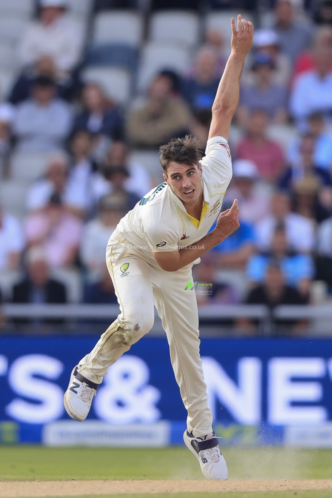 Pat Cummins of Australia during the LV= Insurance Ashes Fourth Test Series Day Two England vs Australia at Old Trafford, Manchester, United Kingdom, 20th July 2023

(Photo by Conor Molloy/News Images)