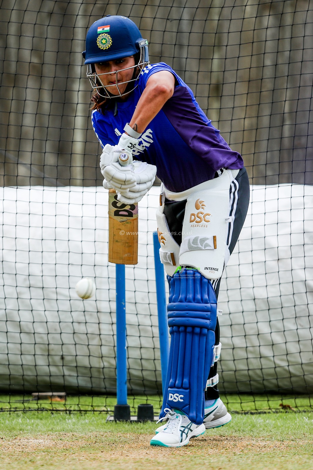 Sayali Satghare of India bats during the Metro Bank One Day International Series India Women nets day at The Utilita Bowl, Southampton, United Kingdom, 14th July 2025

(Photo by Izzy Poles/News Images)