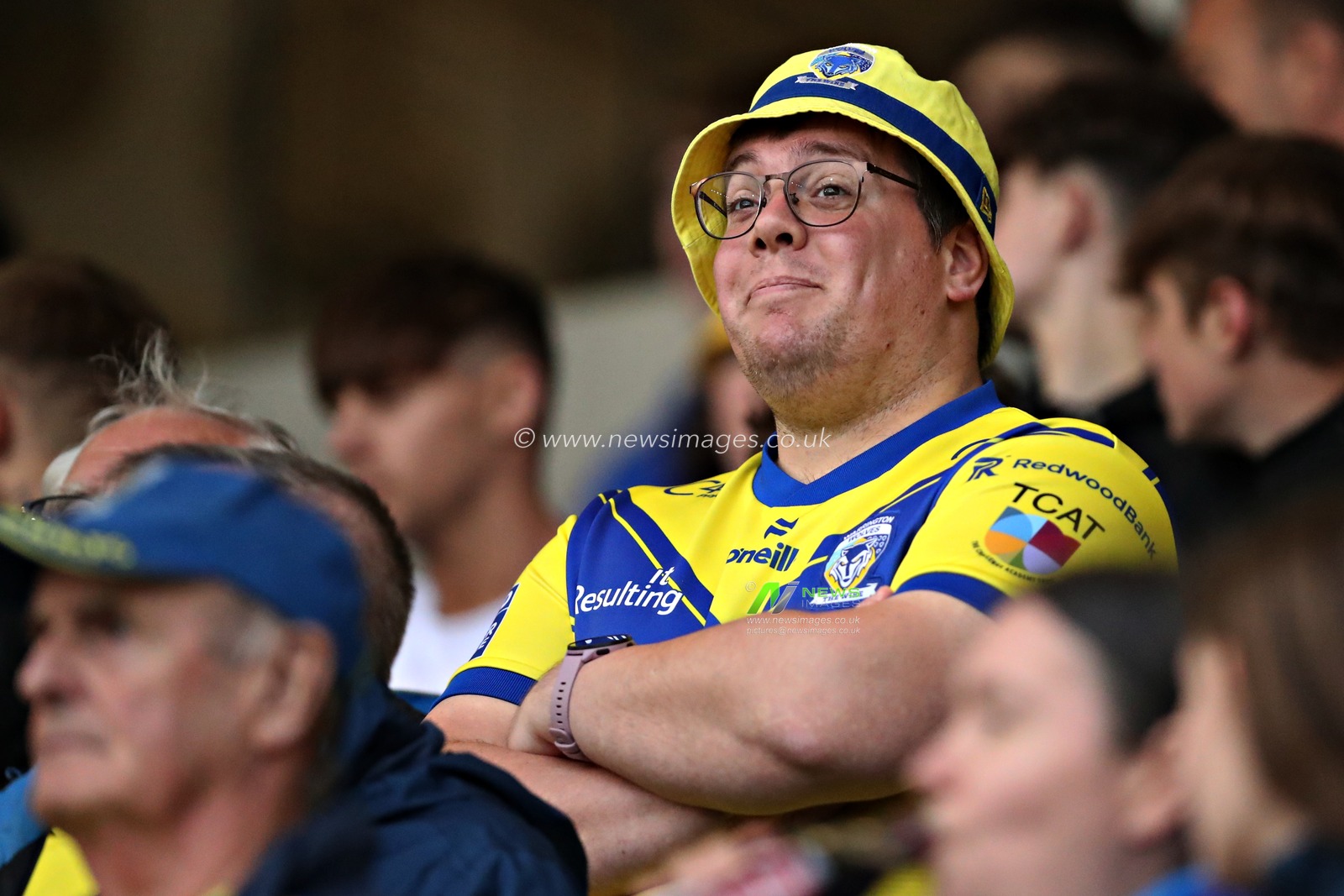 Warrington fans before the Betfred Super League round 17 match Salford Red Devils vs Warrington Wolves at Salford Community Stadium, Eccles, United Kingdom, 4th July 2025(Photo by Sam Eaden/News Images)