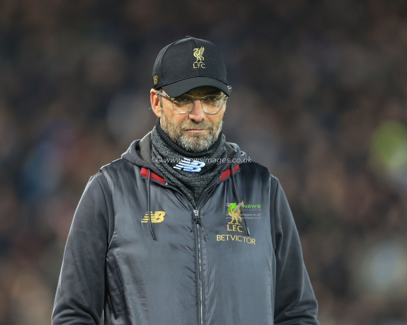 11th December 2018, Anfield, Liverpool, England; UEFA Champions League, Liverpool v Napoli ;  Jurgen Klopp manager of Liverpool watches his team warm up


  Credit: Mark Cosgrove/News Images