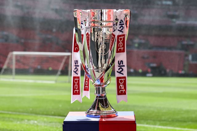 The Sky Bet Championship Playoff Final trophy during the Sky Bet Championship Playoffs Final match Hull City vs Middlesbrough at Wembley Stadium, London, United Kingdom on 23 May 2026

(Photo by Alfie Cosgrove/News Images)