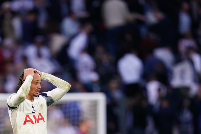 Xavi Simons of Tottenham Hotspur at full time during the Premier League match Tottenham Hotspur vs Brighton & Hove Albion at Tottenham Hotspur Stadium, London, United Kingdom on 18 April 2026

(Photo by Harvey Murphy/News Images)
