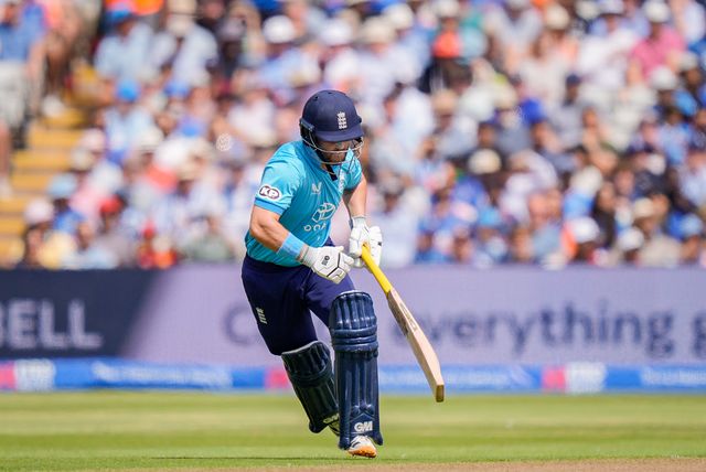 Ben Duckett of England reaches for the crease during the 1st Metro Bank ODI match England vs India at Edgbaston, Birmingham, United Kingdom on 14 July 2026

(Photo by Maynard Manyowa/News Images)