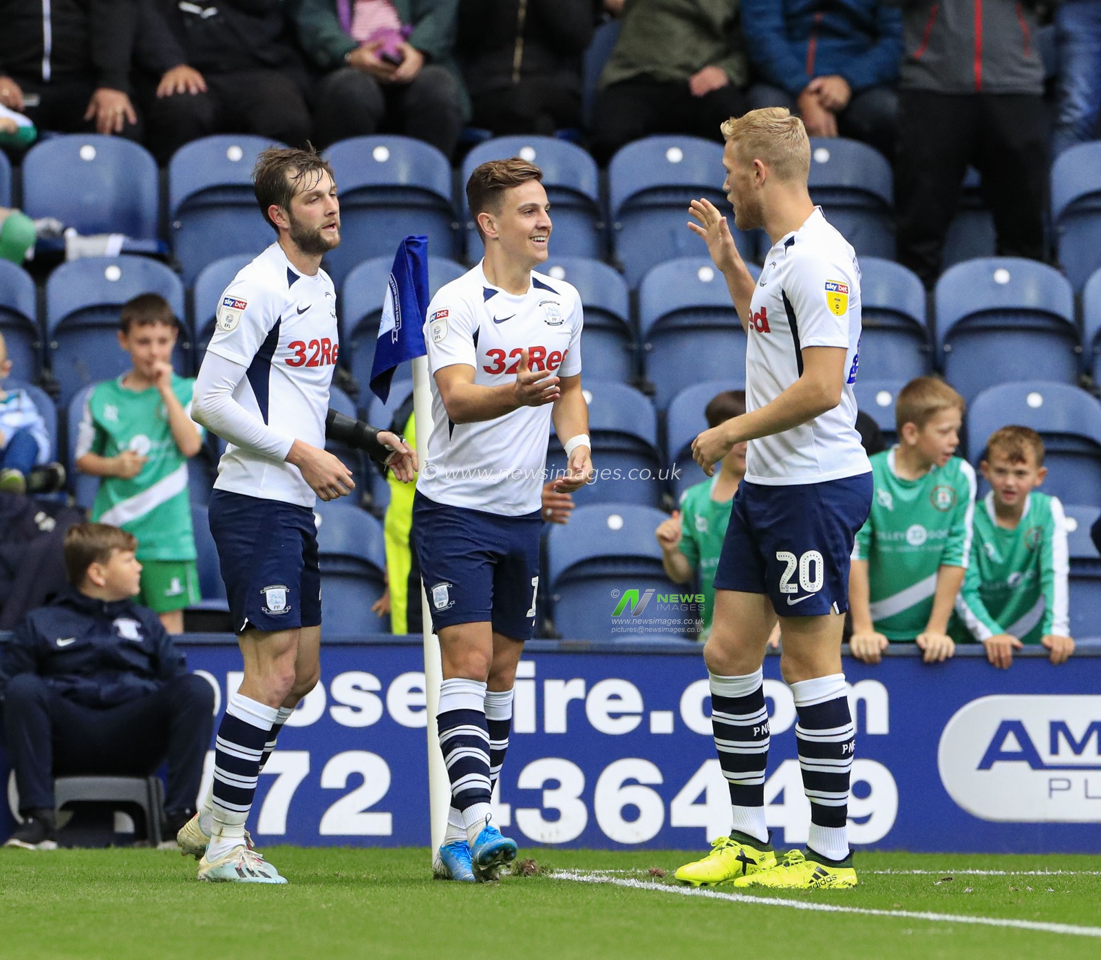 5th October 2019, Deepdale, Preston, England; Sky Bet Championship, Preston North End v Barnsley : Josh Harrop (10) of Preston North End celebrates scoring in the 77th minute to make it 5-1 to Preston
Credit: Conor Molloy/News Images