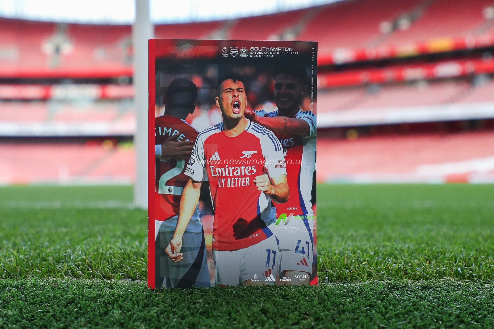 A detailed view of the match programme prior to the Premier League match Arsenal vs Southampton at Emirates Stadium, London, United Kingdom, 5th October 2024

(Photo by Izzy Poles/News Images)