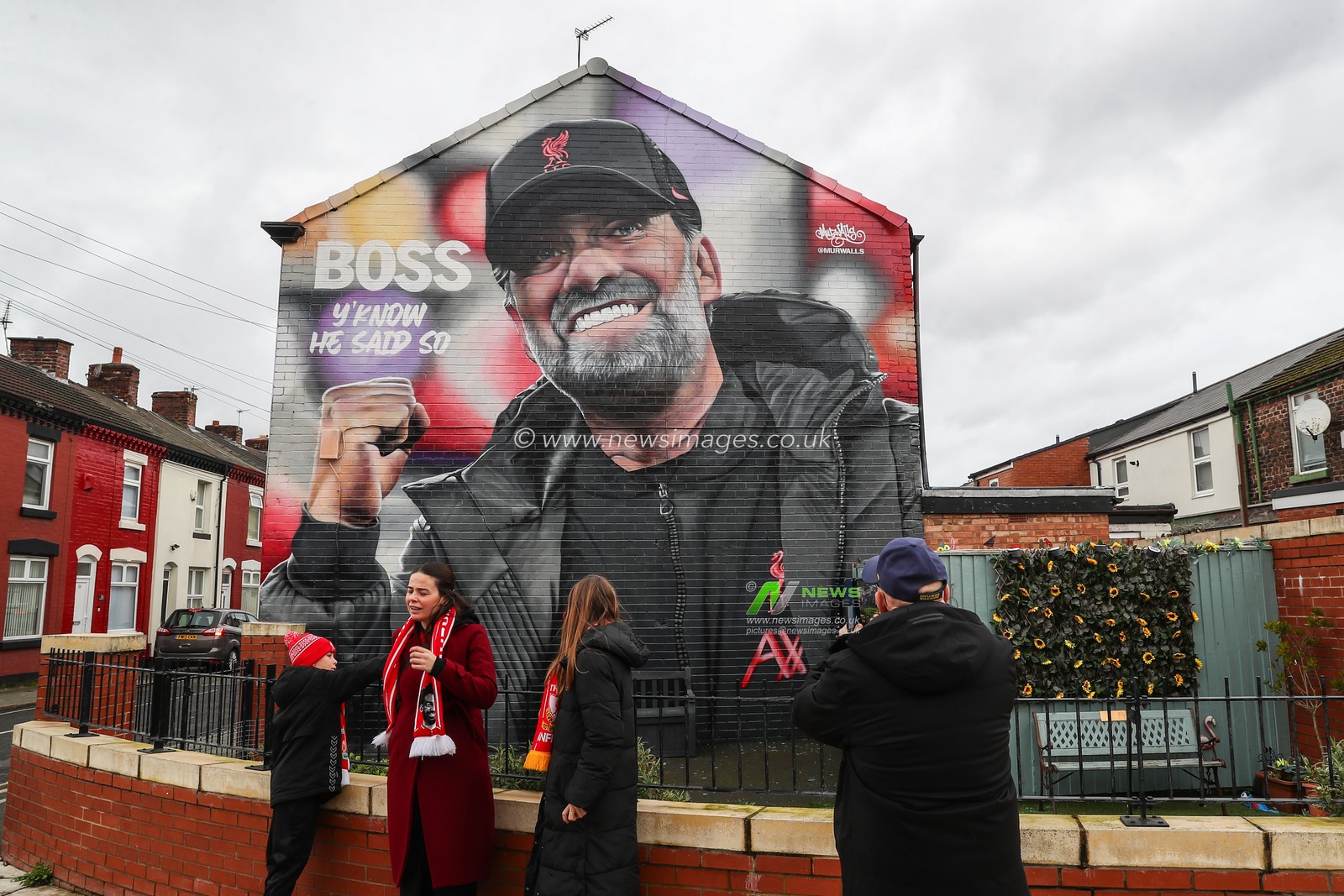 A mural for JÃ¼rgen Klopp manager of Liverpool on a side of a house ahead of the UEFA Europa League match Liverpool vs Sparta Prague at Anfield, Liverpool, United Kingdom, 14th March 2024

(Photo by Gareth Evans/News Images)