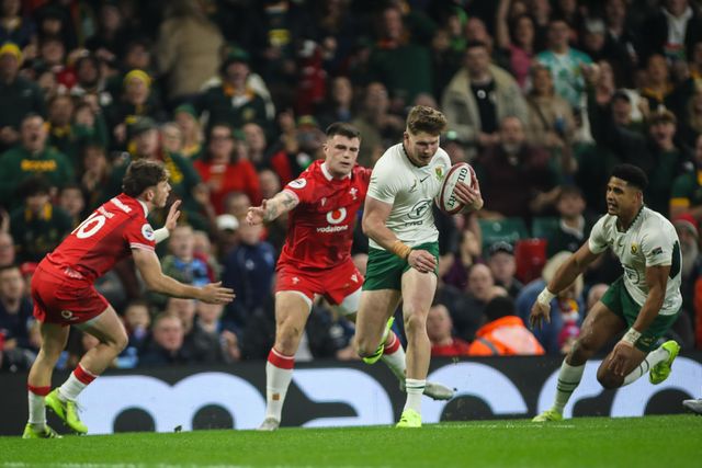 Ethan Hooker of South Africa makes break during the Quilter Nations Series 2025 match Wales vs South Africa at Principality Stadium, Cardiff, United Kingdom, 29th November 2025

(Photo by Andrew Lewis/News Images)

*** GER AUT SUI OUT ***
