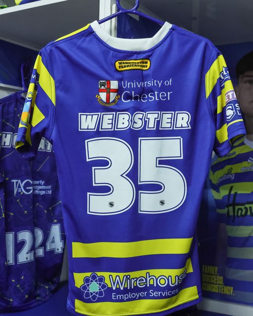 The match shirt of Lachlan Webster of Warrington Wolves who makes his debut during the Betfred Challenge Cup round 4 match Goole Vikings vs Warrington Wolves at The Halliwell Jones Stadium, Warrington, United Kingdom on 14 March 2026

(Photo by Mark Cosgrove/News Images)