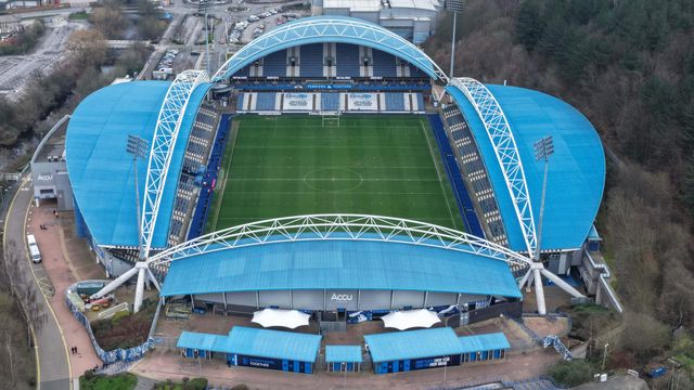 An aerial view of The Accu Stadium during the Betfred Super League Round 4 match Huddersfield Giants vs Hull KR at Accu Stadium, Huddersfield, United Kingdom on 08 March 2026

(Photo by Mark Cosgrove/News Images)