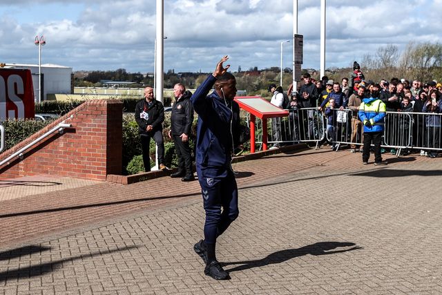 Nordi Mukiele of Sunderland arrives during the Premier League match Sunderland vs Tottenham Hotspur at Stadium Of Light, Sunderland, United Kingdom on 12 April 2026

(Photo by Alfie Cosgrove/News Images)