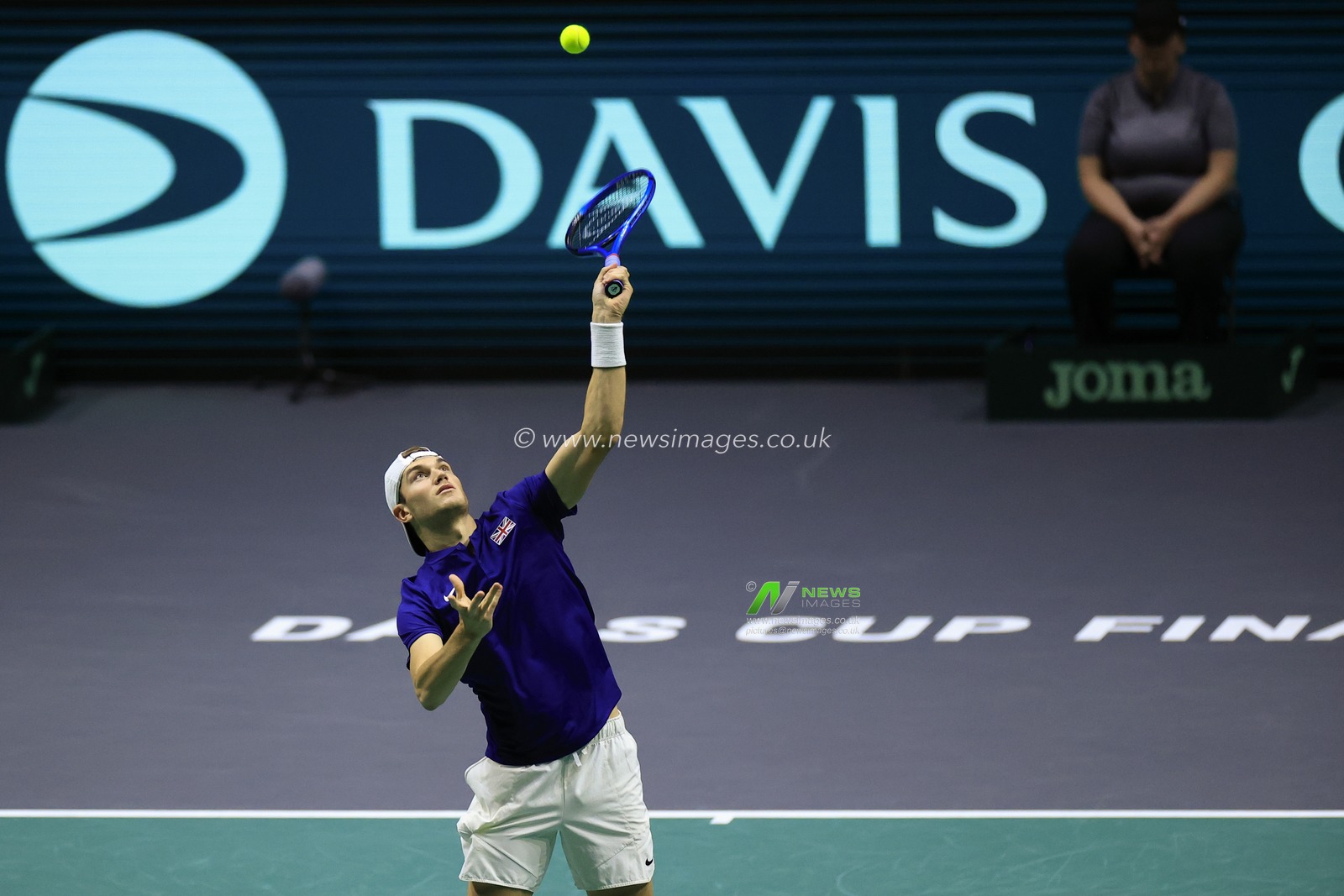 Jack Draper (GBR) in action during the Davis Cup match Great Britain vs Australia at Manchester AO Arena, Manchester, United Kingdom, 13th September 2023

(Photo by Conor Molloy/News Images)
