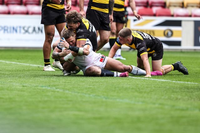 Brock Greacen of Castleford Tigers goes over for a try during the Betfred Super League round 12 match York Knights vs Castleford Tigers at LNER Community Stadium, York, United Kingdom on 16 May 2026

(Photo by Alfie Cosgrove/News Images)