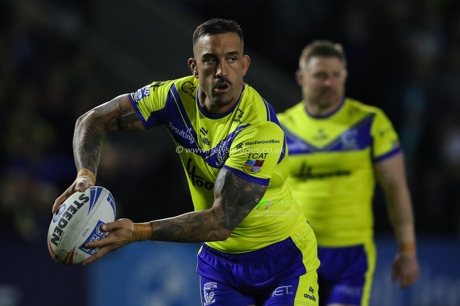 Paul Vaughan of Warrington Wolves during the pre-game warm up ahead of the Betfred Super League Round 2 match Warrington Wolves vs Catalans Dragons at Luke Littler Stadium, Warrington, United Kingdom, 21st February 2025

(Photo by Gareth Evans/News Images)