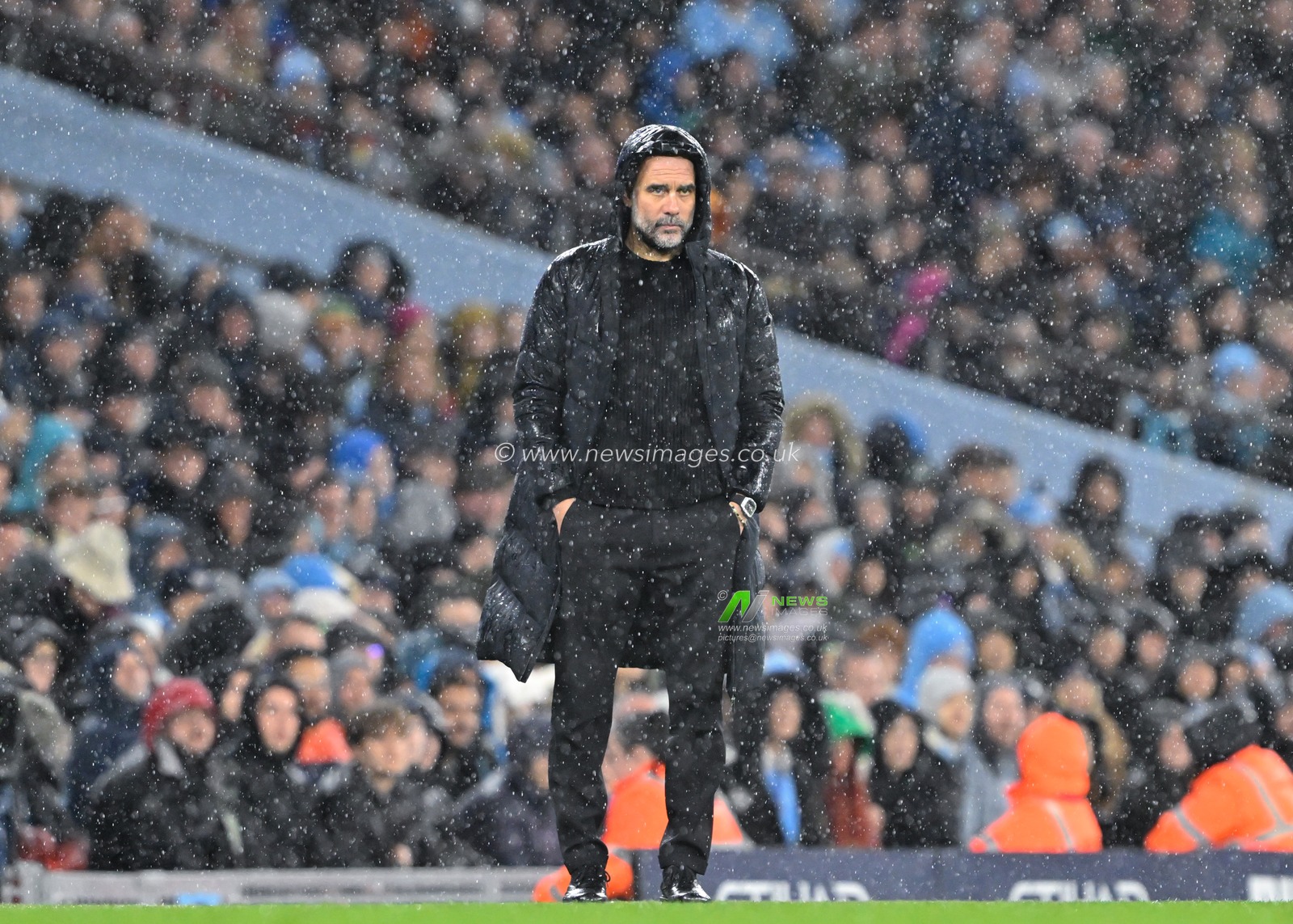 Pep Guardiola manager of Manchester City reacts, during the Emirates FA Cup Quarter- Final match Manchester City vs Newcastle United at Etihad Stadium, Manchester, United Kingdom, 16th March 2024

(Photo by Cody Froggatt/News Images)