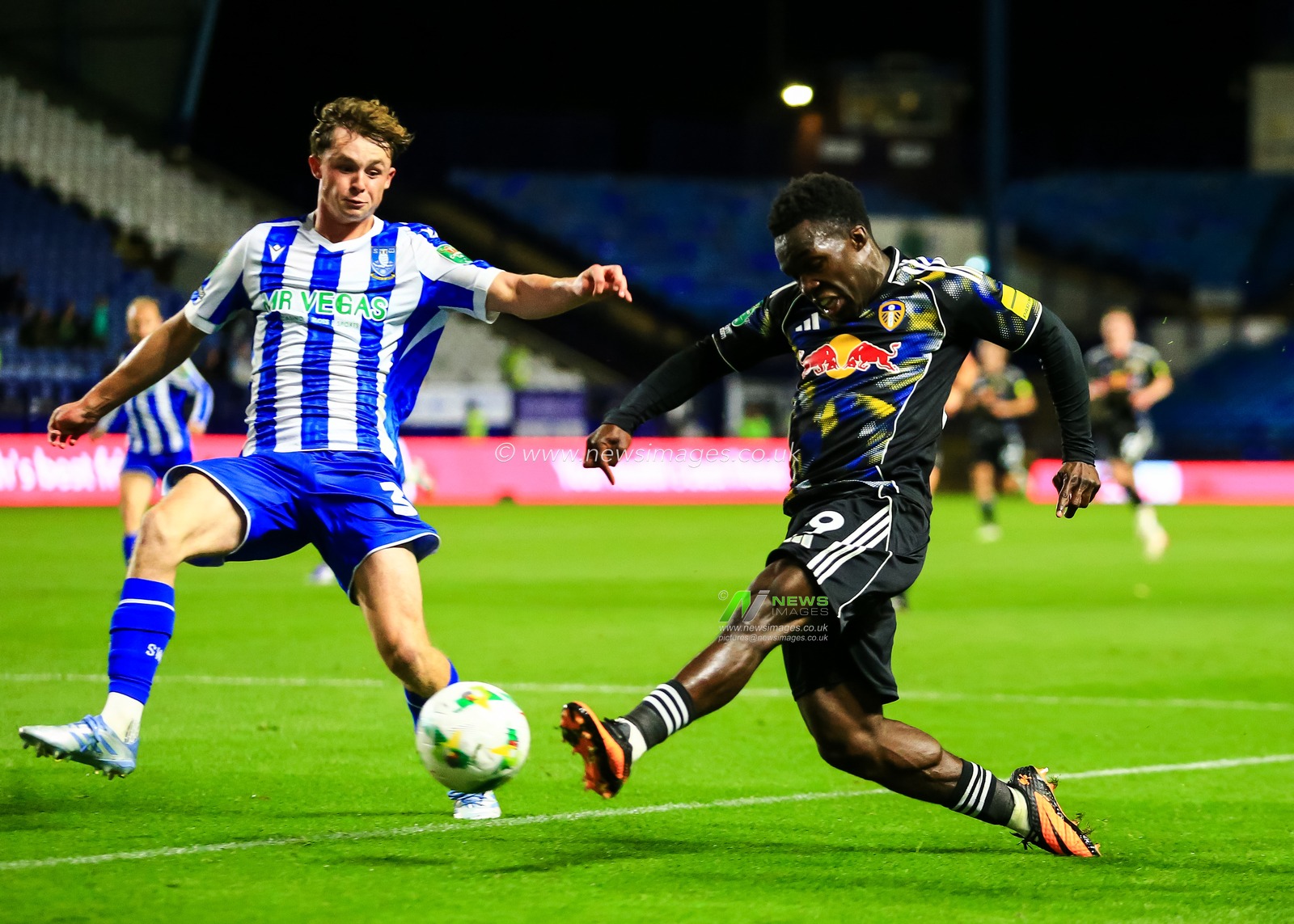 Wilfried Gnonto of Leeds United crosses the ball during the Carabao Cup match Sheffield Wednesday vs Leeds United at Hillsborough, Sheffield, United Kingdom, 26th August 2025

(Photo by Richard Bierton/News Images)