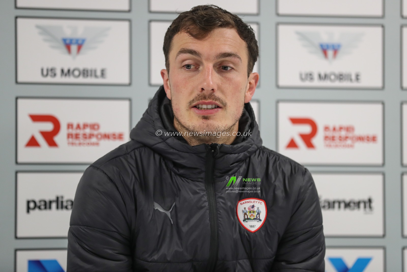 Josh Earl of Barnsley speaks in the post match press conference during the Sky Bet League 1 Sky Bet League 1 Promotion Play-offs Semi-final first leg match Barnsley vs Bolton Wanderers at Oakwell, Barnsley, United Kingdom, 3rd May 2024

(Photo by Alfie Cosgrove/News Images)