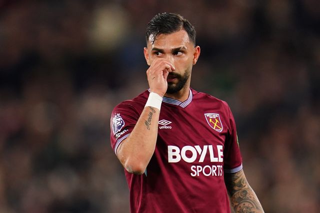 Valentin Castellanos of West Ham United during the Premier League match West Ham United vs Wolverhampton Wanderers at London Stadium, London, United Kingdom on 10 April 2026

(Photo by Harvey Murphy/News Images)