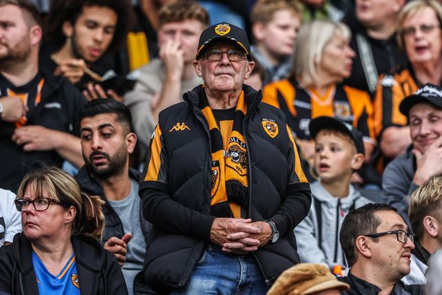 Hull City fans during the Pre-season friendly match Hull City vs Sunderland at MKM Stadium, Hull, United Kingdom, 29th July 2025

(Photo by Alfie Cosgrove/News Images)