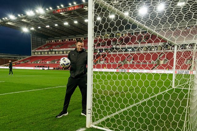 Fourth official  Lewis Smith checks the goal decision system during the Sky Bet Championship match Stoke City vs Oxford United at Bet365 Stadium, Stoke On Trent, United Kingdom on 25 February 2026

(Photo by Maynard Manyowa/News Images)