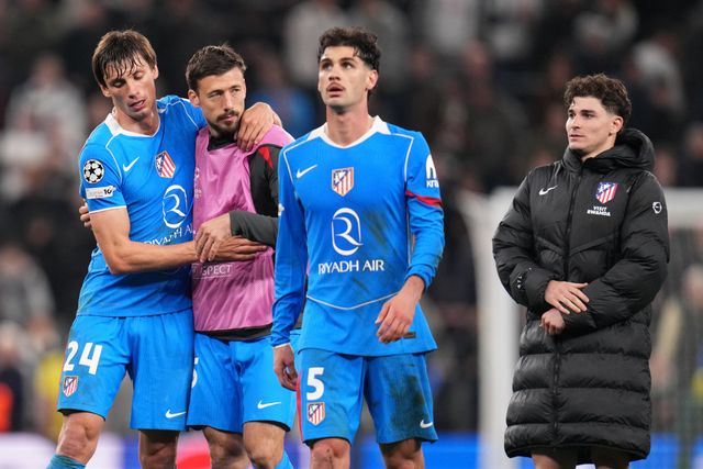 Atletico Madrid players at full time during the UEFA Champions League match Tottenham Hotspur vs Atletico Madrid at Tottenham Hotspur Stadium, London, United Kingdom on 18 March 2026

(Photo by Harvey Murphy/News Images)