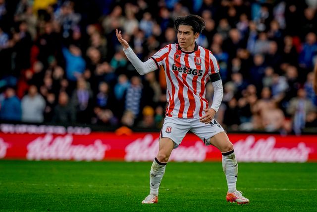 Tatsuki Seko of Stoke City reacts after a missed chance on goal  during the Sky Bet Championship match Stoke City vs Sheffield Wednesday at Bet365 Stadium, Stoke On Trent, United Kingdom on 03 April 2026

(Photo by Maynard Manyowa/News Images)