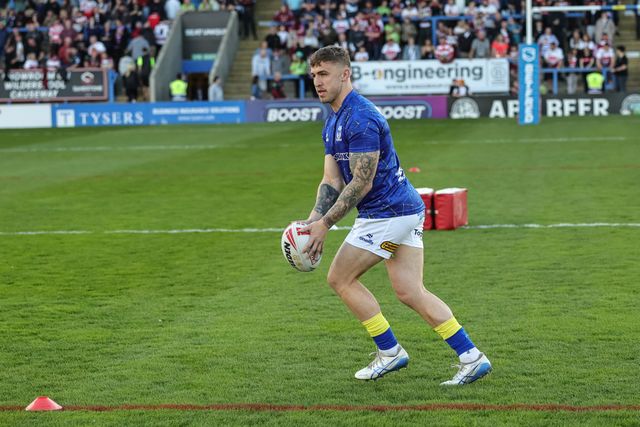 Sam Powell of Warrington Wolves in the pre-game warm up during the Betfred Super League round 9 match Warrington Wolves vs Wigan Warriors at The Halliwell Jones Stadium, Warrington, United Kingdom on 24 April 2026

(Photo by Mark Cosgrove/News Images)