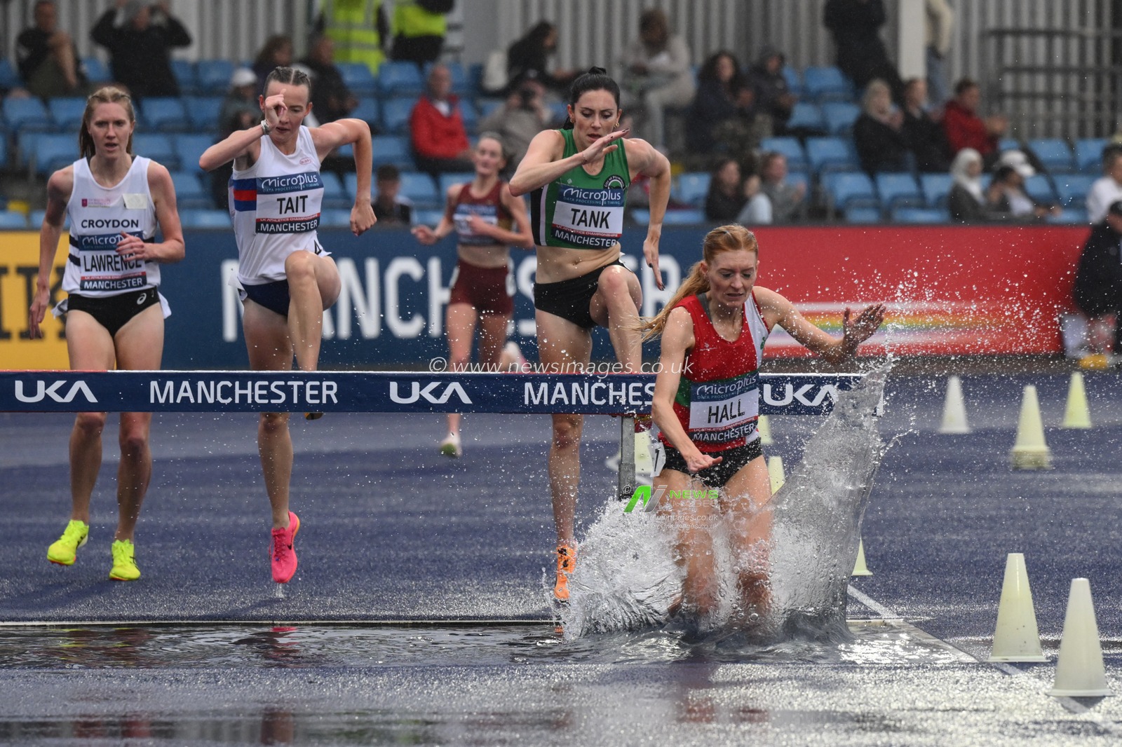 Steeplechase final during the Microplus UK Athletics Championships Day 1 at Manchester Regional Arena, Manchester, United Kingdom, 29th June 2024

(Photo by Craig Thomas/News Images)