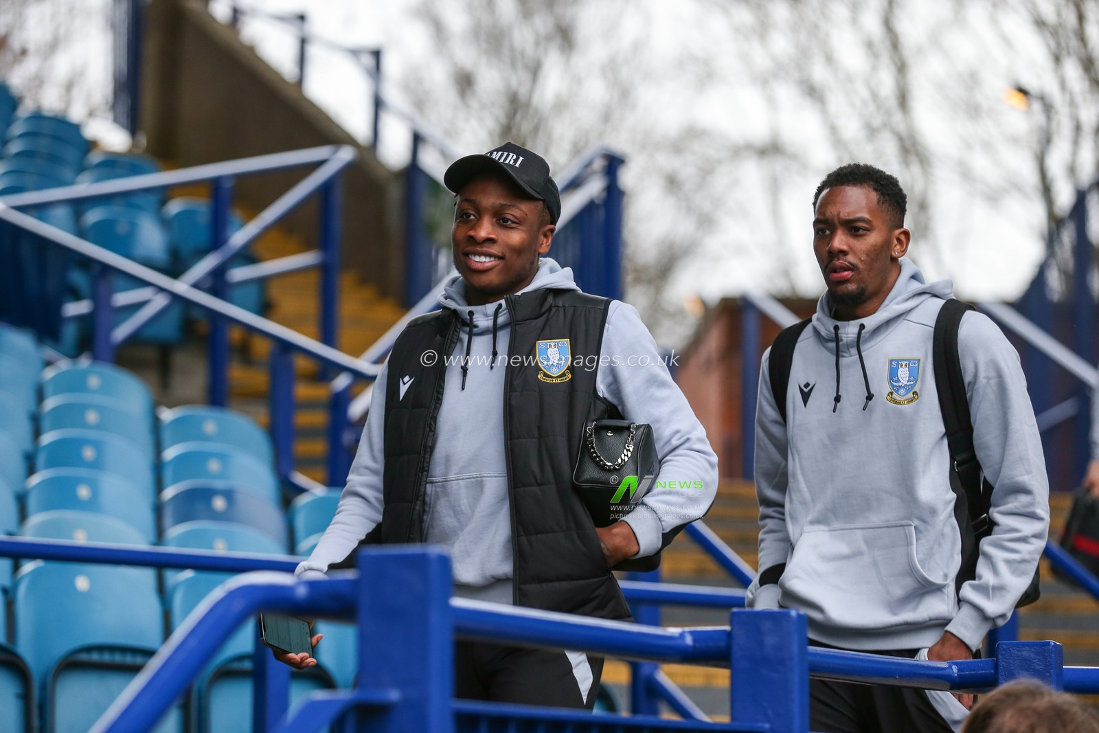 Dennis Adeniran #8 and Jaden Brown #3 of Sheffield Wednesday arriving during the Sky Bet League 1 match Sheffield Wednesday vs Plymouth Argyle at Hillsborough, Sheffield, United Kingdom, 4th February 2023

(Photo by Arron Gent/News Images)