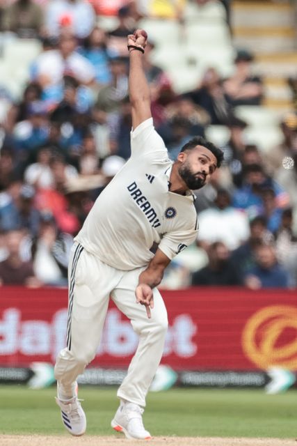 Akash Deep of India delivers the ball during the 2nd Rothesay Test Match day 5 England v India at Edgbaston, Birmingham, United Kingdom, 6th July 2025

(Photo by Mark Cosgrove/News Images)