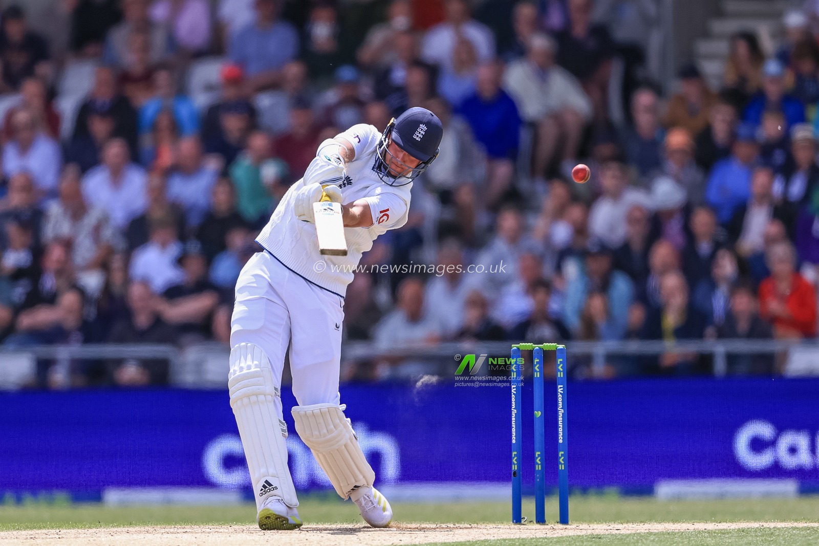 Stuart Broad of England hits a four (4)