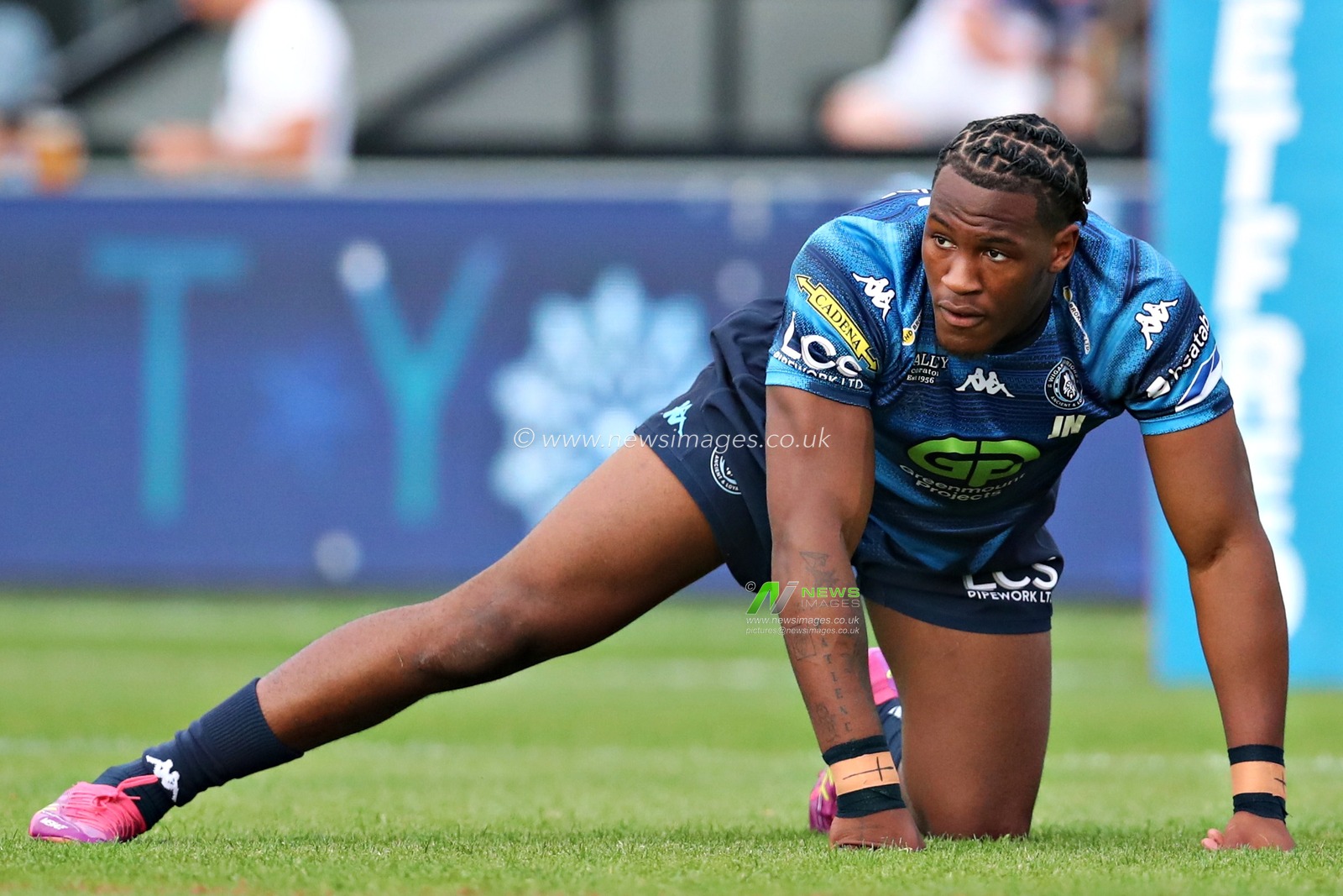 Junior Nsemba of Wigan Warriors before the Betfred Super League round 15 match Wakefield Trinity vs Wigan Warriors at DIY Kitchens Stadium, Wakefield, United Kingdom, 20th June 2025

(Photo by Sam Eaden/News Images)