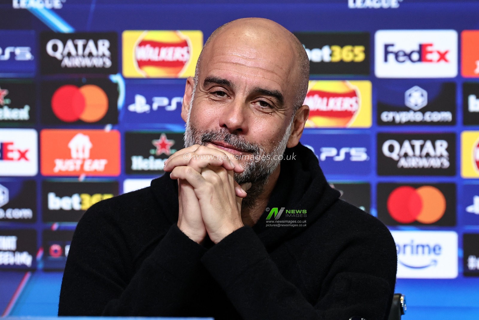 Pep Guardiola manager of Manchester City speak to the press during the UEFA Champions League Press Conference Manchester City v Real Madrid at Etihad Stadium, Manchester, United Kingdom, 10th February 2025

(Photo by Mark Cosgrove/News Images)