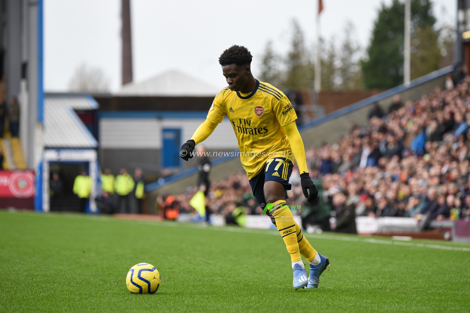 2nd February 2020, Turf Moor, Burnley, England; Premier League, Burnley v Arsenal : Bukayo Saka (77) of Arsenal in action