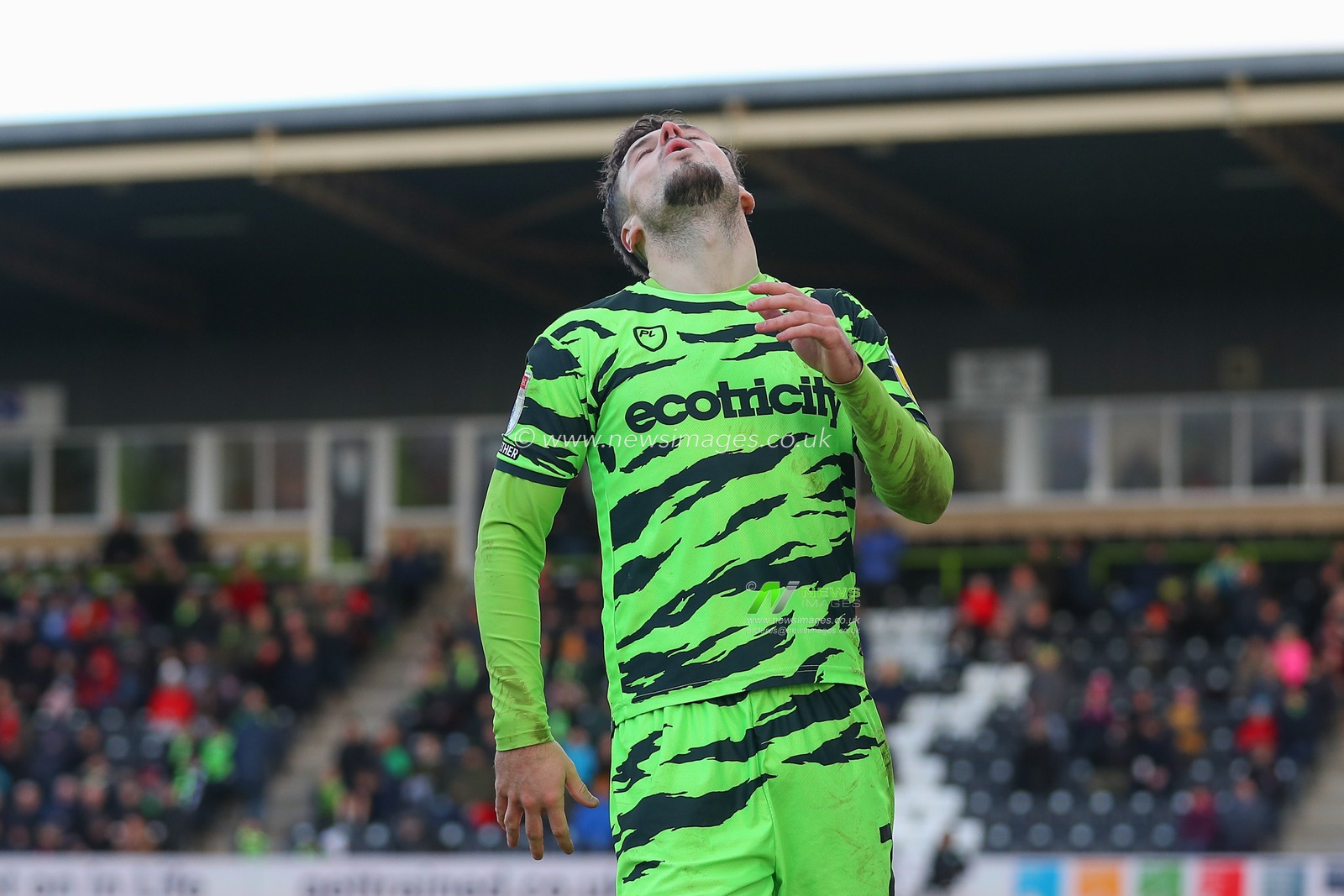 Josh March #28 of Forest Green Rovers reacts during the Sky Bet League 1 match Forest Green Rovers vs Cambridge United at The New Lawn, Nailsworth, United Kingdom, 3rd December 2022

(Photo by Gareth Evans/News Images)