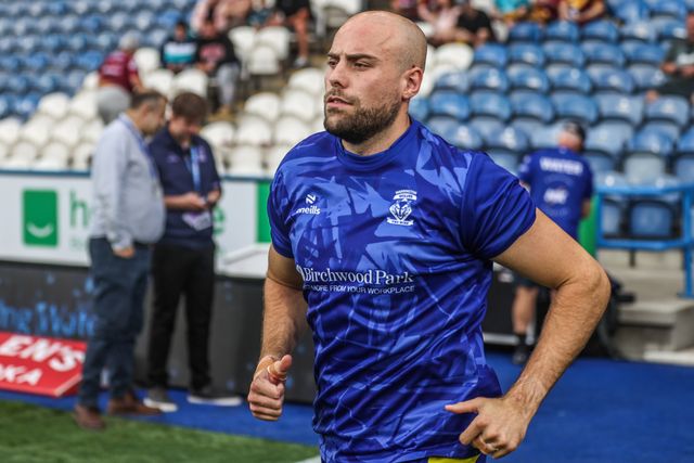 James Harrison of Warrington Wolves in the pregame warmup session during the Betfred Super League Round 23 match Huddersfield Giants vs Warrington Wolves at Accu Stadium, Huddersfield, United Kingdom, 24th August 2025

(Photo by Alfie Cosgrove/News Images)