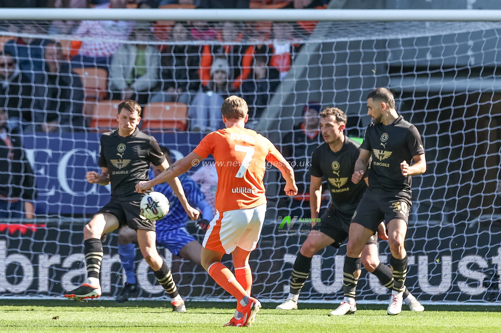 MaÃ«l de Gevigney of Barnsley clears a shot from George Byers of Blackpool during the Sky Bet League 1 match Blackpool vs Barnsley at Bloomfield Road, Blackpool, United Kingdom, 20th April 2024

(Photo by Mark Cosgrove/News Images)