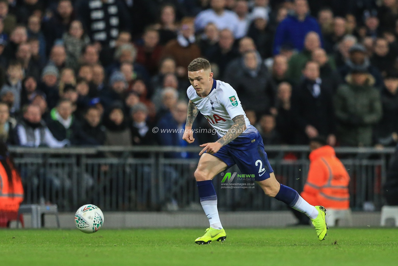 8th January 2019, Wembley, London, England; Carabao EFL Cup, Semi-Final, Tottenham vs Chelsea ; Kieran Trippier (02) of Tottenham during the game


Credit: Mark Cosgrove/News Images

English Football League images are subject to DataCo Licence