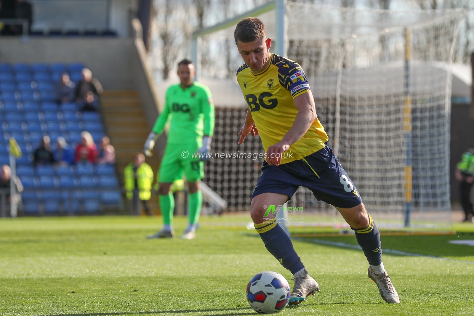 Cameron Brannagan #8 of Oxford United clears the ball during the Sky Bet League 1 match Oxford United vs Sheffield Wednesday at Kassam Stadium, Oxford, United Kingdom, 7th April 2023

(Photo by Gareth Evans/News Images)