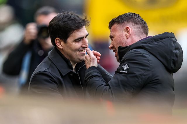 Andoni Iraola manager of Bournemouth and Rob Edwards manager of Wolverhampton Wanderers shake hands before the game during the Premier League match Wolverhampton Wanderers vs Bournemouth at Molineux, Wolverhampton, United Kingdom, 31st January 2026

(Photo by Alfie Cosgrove/News Images)