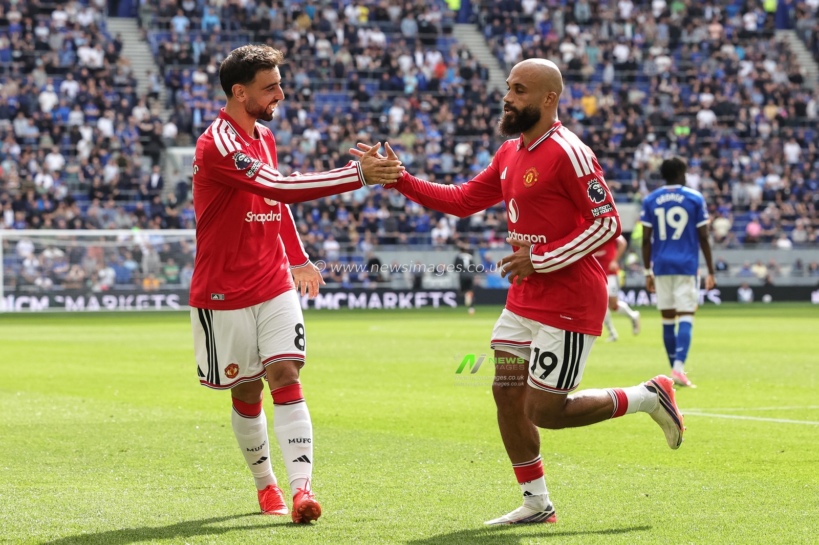 Bryan Mbeumo of Manchester United celebrates his goal to make it 0-1 during the Premier League match Everton vs Manchester United at Hill Dickinson Stadium, Liverpool, United Kingdom on 06 September 2026

(Photo by Mark Cosgrove/News Images)