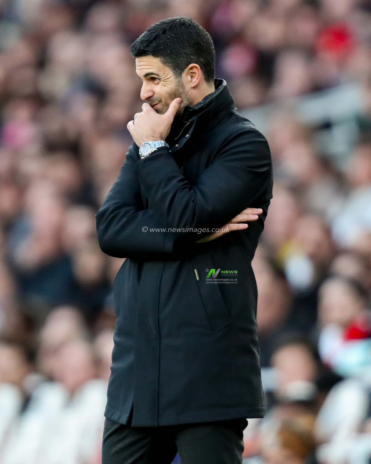 Mikel Arteta of Arsenal reacts during the Premier League match Arsenal vs West Ham United at Emirates Stadium, London, United Kingdom, 22nd February 2025

(Photo by Izzy Poles/News Images)