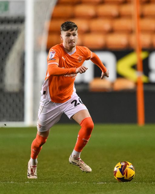 Zac Ashworth of Blackpool makes a break with the ball during the Vertu Trophy match Blackpool vs Aston Villa U21 at Bloomfield Road, Blackpool, United Kingdom, 17th December 2024

(Photo by Craig Thomas/News Images)