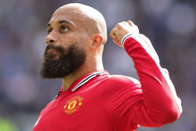 Bryan Mbeumo of Manchester United celebrates his goal to make it 0-1 during the Premier League match Everton vs Manchester United at Hill Dickinson Stadium, Liverpool, United Kingdom on 06 September 2026

(Photo by Mark Cosgrove/News Images)